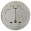 Two-Door Cover for Round Floor Boxes, Stainless Steel, for Use with Duplex Devices (Silver)