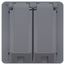 2-Gang Duplex Receptacle Weatherproof Box Cover (Gray)