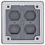 2-Gang Duplex Receptacle Weatherproof Box Cover (Gray)