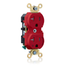 Duplex Receptacle Heavy Duty Split-Circuit 1 Outlet Controlled 20A 125V NEMA 5-20R 2P 3W (Red)