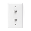 Standard Video Wall Jack w/ Two F-Connectors (White)