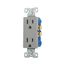 Residential Duplex Receptacle, #14-10 Awg 15A 125V, SideAnd Push, Gray, Impact-Resistant Duplex, 1107GY-BOX