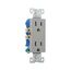 Residential Duplex Receptacle, #14-10 Awg 15A 125V, SideAnd Push, Gray, Impact-Resistant Duplex, 1107GY-BOX