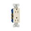 Residential Duplex Receptacle, #14-10 Awg 15A 125V, Side & Push, Light Almond, 1107LA