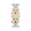Residential Duplex Receptacle, #14-10 Awg 15A 125V, SideAnd Push, Ivory, Impact-Resistant Duplex, 1107V-BOX