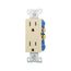Residential Duplex Receptacle, #14-10 Awg 15A 125V, Side & Push, Ivory, Impact-Resistant Duplex, 1107V