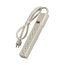 Circuit Breaker Switch Power Strip, 15A, General Purpose, 3 Ft 14/3 Sjt Cord, 6 Recept, Ivory, 1136V