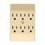 Six Outlet Tap, Duplex Receptacle To 6 Outlets, 15A, 125V, Ivory, Thermoplastic, 5-15R, 1146V-SP