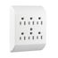 Six Outlet Tap, Duplex Receptacle To 6 Outlets, 15A, 125V, White, Thermoplastic, 5-15R, 1146W-SP