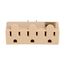 3 Outlet Tap, Single Receptacle To 3 Outlets, 15A, 125V, Ivory, Thermoplastic, 5-15R, Nema 5-15R, 1147V-BOX
