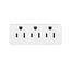 3 Outlet Tap, Single Receptacle To 3 Outlets, 15A, 125V, White, Thermoplastic, 5-15R, Nema 5-15R, 1147W-BOX