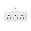 Swivel 3 Outlet Tap, Swivel, Single Receptacle To 3 Outlets, 15A, 125V, White, 5-15R, Nema 5-15R, 1192W-SP