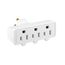 Swivel 3 Outlet Tap, Swivel, Single Receptacle To 3 Outlets, 15A, 125V, White, 5-15R, Nema 5-15R, 1192W-SP