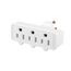 Swivel 3 Outlet Tap, Swivel, Single Receptacle To 3 Outlets, 15A, 125V, White, 5-15R, Nema 5-15R, 1192W-SP