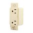 Surgebloc Protection Receptacle, Audible Alarm, Auto-Ground, Stand 6" #12 Awg Leads, 15A, Ivory, 1208V