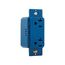 Surgebloc Protection Receptacle, Audible Alarm, Auto-Ground, Stand 6" #12 Awg Leads, 20A, Blue, 1210BL