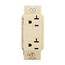 Surgebloc Protection Receptacle, Audible Alarm, Auto-Ground, Stand 6" #12 Awg Leads, 20A, Ivory, 1210V