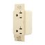 Surgebloc Protection Receptacle, Audible Alarm, Auto-Ground, Stand 6" #12 Awg Leads, 20A, Ivory, 1210V