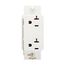 Surgebloc Protection Receptacle, Audible Alarm, Auto-Ground, Stand 6" #12 Awg, 20A, 340J, White, 1210W