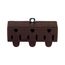 Swivel 3 Outlet Tap, Swivel, Single Receptacle To 3 Outlets, 15A, 125V, Brown, 5-15R, Nema 5-15R, 1219B-BOX