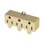 Swivel 3 Outlet Tap, Swivel, Single Receptacle To 3 Outlets, 15A, 125V, Ivory, 5-15R, Nema 5-15R, 1219V-BOX