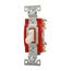 Construction Grade Toggle Switch, #14-10 Awg, 20A, Flush, 120/277V, Screw, Light Almond, 1-Pole, 1221LA
