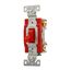 Construction Grade Toggle Switch, #14-10 Awg, 20A, Flush, 120/277V, Back & Side, Red, 1-Pole, 1221RD