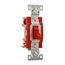 Construction Grade Toggle Switch, #14-10 Awg, 20A, 120/277V, Back & Side, Screw, Red, 4-Way, 1224RD
