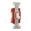 Construction Grade Toggle Switch, #14-10 Awg, 20A, 120/277V, Back & Side, Screw, White, 4-Way, 1224W