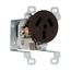 Receptacle, #12 -4Awg, 50A, Flush, 125/250V, Back, Brown, Nema 10-50R, 3-Pole, 3-Wire, 122B-BOX
