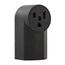 Receptacle, #12 - 4Awg, 50A, Surface, 250V, BackAnd Bottom, Black, Nema 6-50R, 2-Pole, 3-Wire, 1252