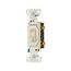 Toggle Switch, Lighted, #14-10 Awg 15A 120V, Light Almond, Load Type: Motor Control, Fan, 1-Pole, 1301-7LTLABX