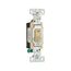 Toggle Switch, Lighted, #14-10 Awg 15A, 120V, Side & Push, Ivory, Load Type: Motor Control, Fan, 1301-7LTVBOX