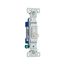 Toggle Switch, #14-10 Awg, 15A, Flush Mount, 120V, Side & Push, Screw, White, 1-Pole, 1-Pole, 1301-9W