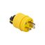 Straight Blade Plug, #14-8 Awg, 20A, Industrial, 125V, Back Wire, Yellow, Black, 1433