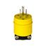 Straight Blade Plug, #14-8 Awg, 15A, Industrial, 125V, Back Wire, Yellow, Black, 1447