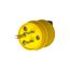Straight Blade Plug, #14-8 Awg, 15A, Industrial, 125V, Back Wire, Yellow, Black, 1447