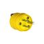 Straight Blade Plug, #14-8 Awg, 15A, Industrial, 125V, Back Wire, Yellow, Black, 1447