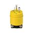Straight Blade Plug, #14-8 Awg, 20A, Industrial, 250V, Back Wire, Yellow, Black, 1448