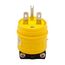 Straight Blade Plug, #14-8 Awg, 15A, Industrial, 250V, Back Wire, Yellow, Black, 1449