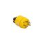 Straight Blade Plug, #14-8 Awg, 15A, Industrial, 250V, Back Wire, Yellow, Black, 1449