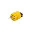 Straight Blade Plug, #14-8 Awg, 15A, Industrial, 250V, Back Wire, Yellow, Black, 1449