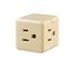 3 Outlet Cube Tap, Single Receptacle To 3 Outlets, 15A, 125V, Ivory, Thermoplastic, 5-15R, 1482V-BOX