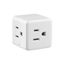 3 Outlet Cube Tap, Single Receptacle To 3 Outlets, 15A, 125V, White, Thermoplastic, 5-15R, 1482W-BOX