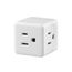 3 Outlet Cube Tap, Single Receptacle To 3 Outlets, 15A, 125V, White, Thermoplastic, 5-15R, 1482W-BOX