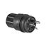 Arrow Hart Watertight Straight Blade Plug, #18-10 Awg 15A, 250V, Black, 6-15P, 2-Pole, 14W49BK