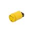 Straight Blade Connector, #14-8 Awg, 15A, Industrial, 125V, Back Wire, Yellow, Black, 1547