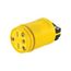 Straight Blade Connector, #14-8 Awg, 15A, Industrial, 250V, Back Wire, Yellow, Black, 1549