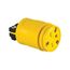 Straight Blade Connector, #14-8 Awg, 15A, Industrial, 250V, Back Wire, Yellow, Black, 1549