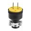 Straight Blade Plug, #18-10 Awg, 15A, Commercial, 125V, Back Wire, Black, Brass, Thermoplastic, 1723